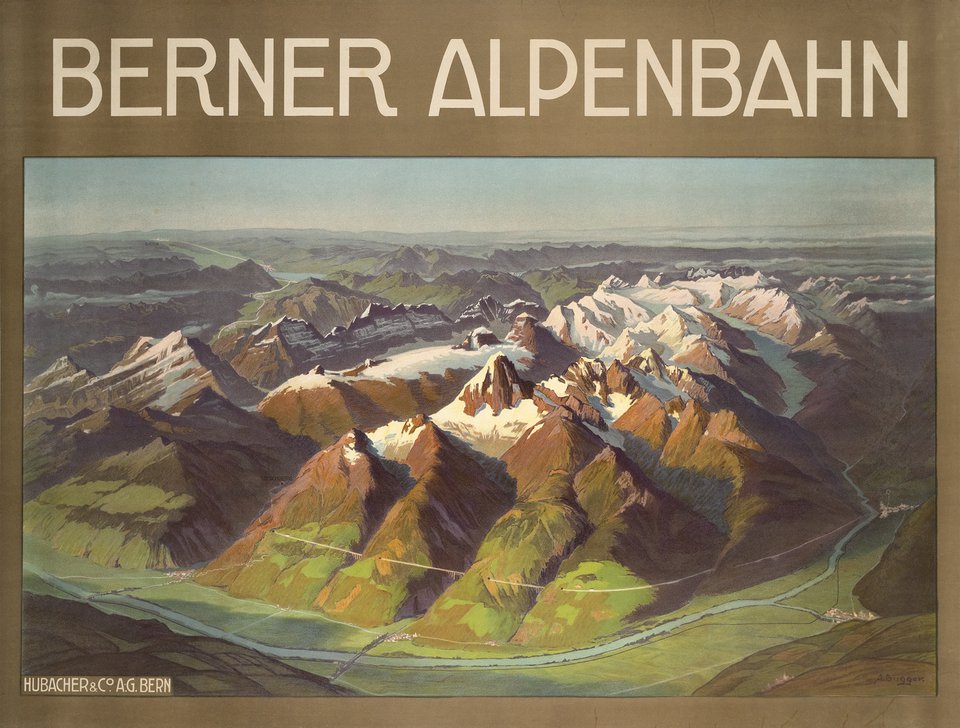 Berner Alpenbahn – Vintage poster – A. GUGGER – 1911