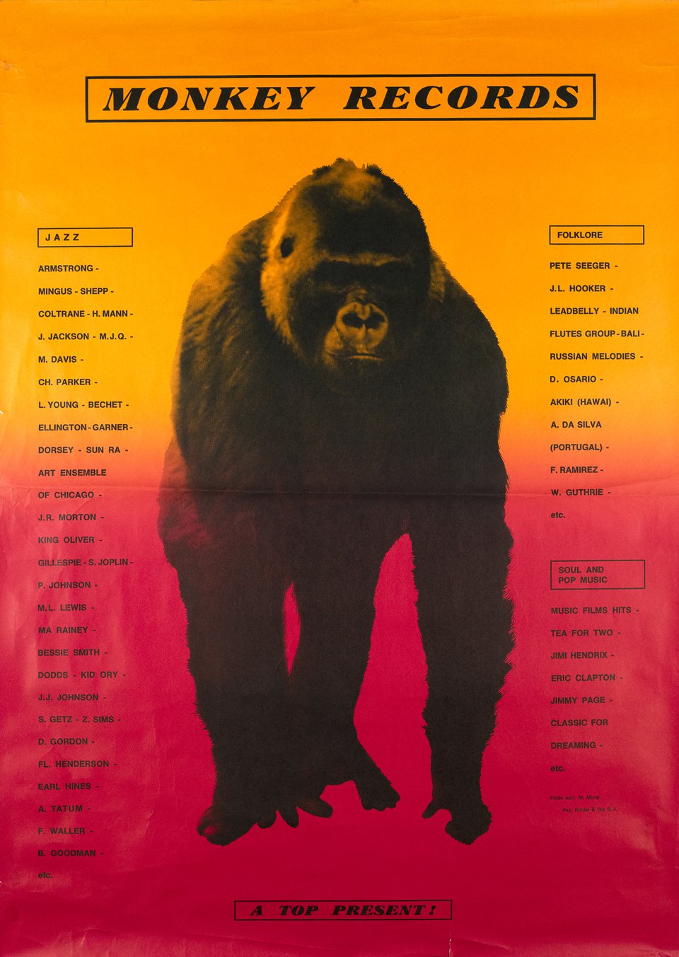 Monkey Records – Affiche ancienne – M. MOREL – 1990