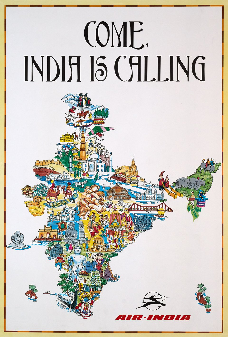 Air-India, Come, India is Calling – Affiche ancienne – ANONYMOUS – 1985