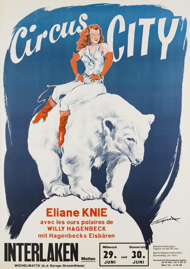Knie, Circus City, Eliane Knie avec les ours polaires de Willy Hagenbeck