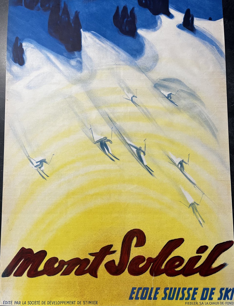Mont-Soleil, école de ski – Vintage poster – SANDOZ – 1945