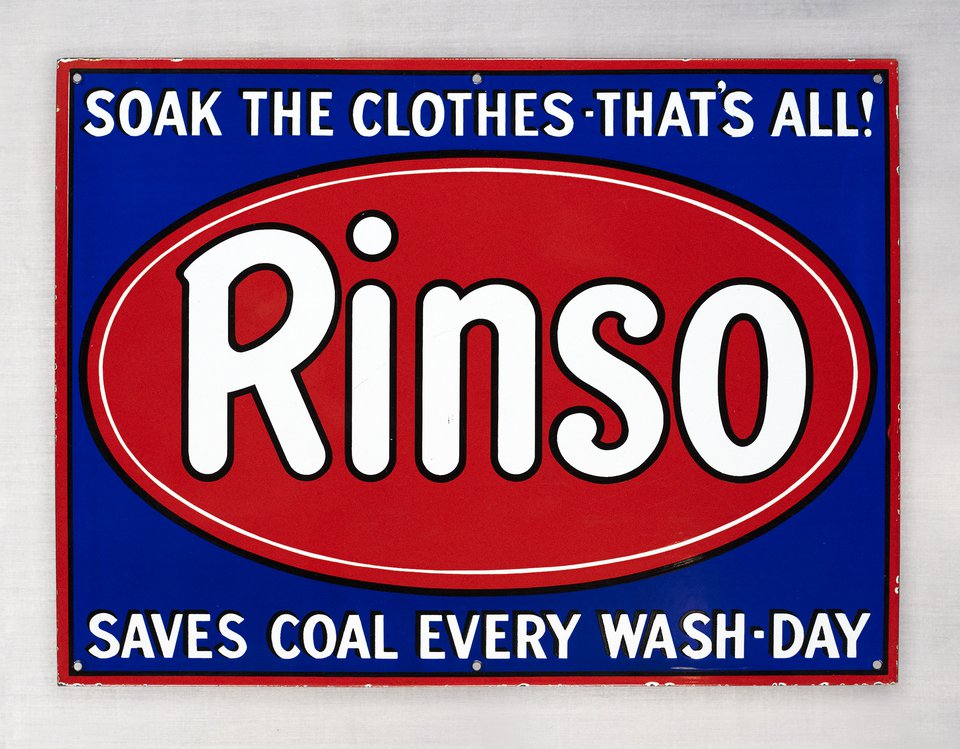 Vintage poster – Rinso, Soak the clothes - that's all, Saves coal every ...