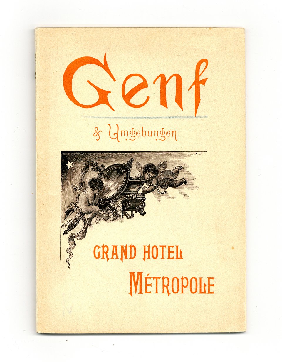 Genf & Umgebungen, Grand Hôtel Métropole – Affiche ancienne – J.A Preuss – 1895