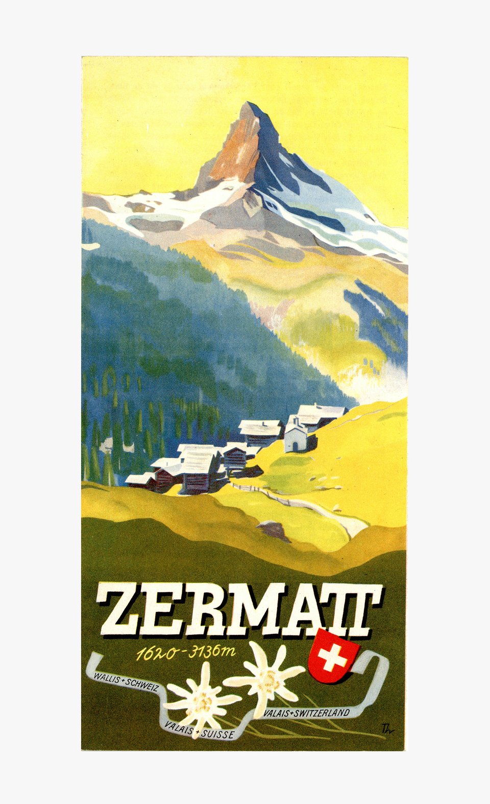 Zermatt – Affiche ancienne – Hans THONI – 1939
