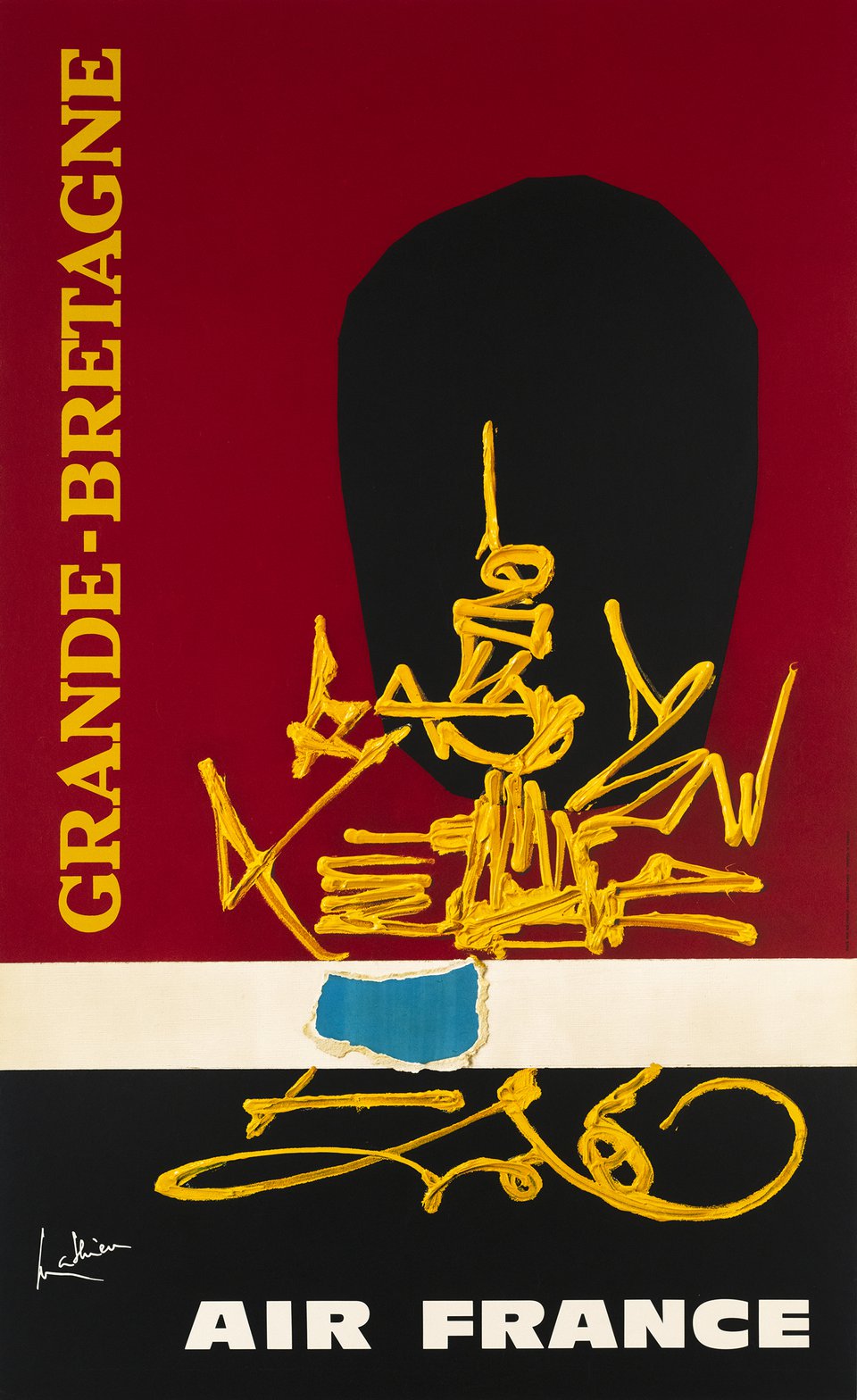 Air France, Grande-Bretagne – Vintage poster – Georges MATHIEU – 1967