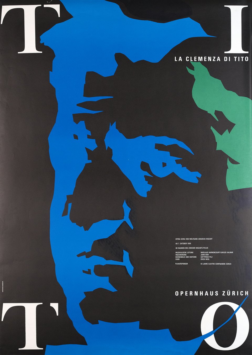 La Clemenza di Tito, Opernhaus Zürich – Affiche ancienne – Domenic GEISSBUHLER – 1989