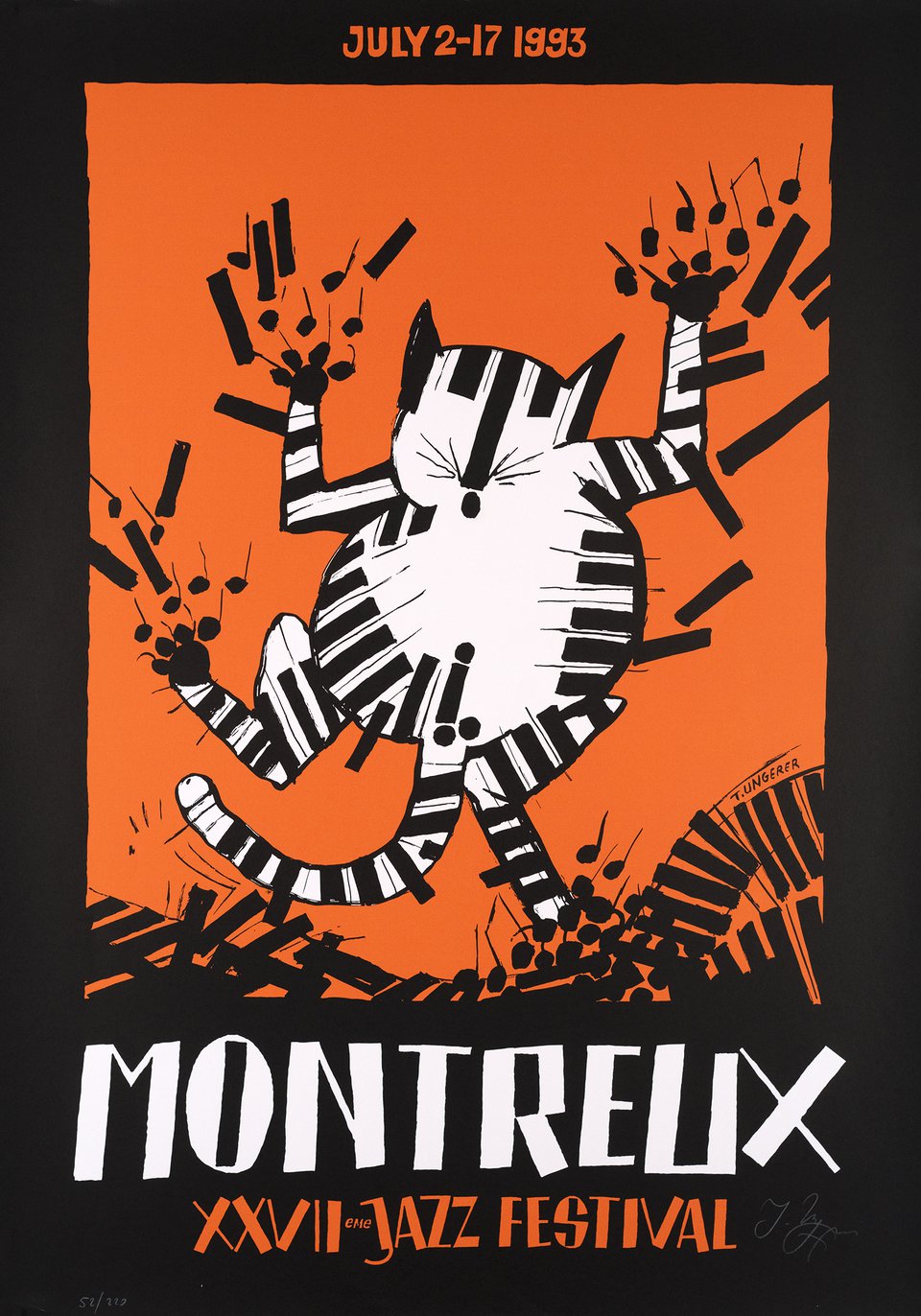 XXVIIème Montreux Jazz Festival – Affiche ancienne – Tomi UNGERER – 1993