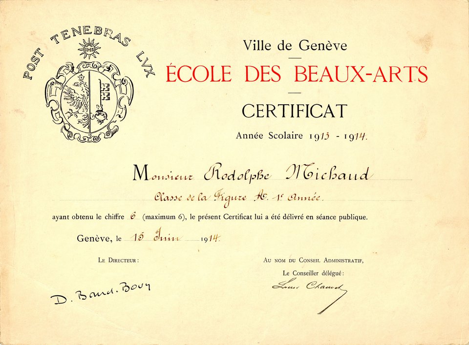 Ecole des Beaux-Arts Genève – Vintage poster – Rodolphe MICHAUD – 1914