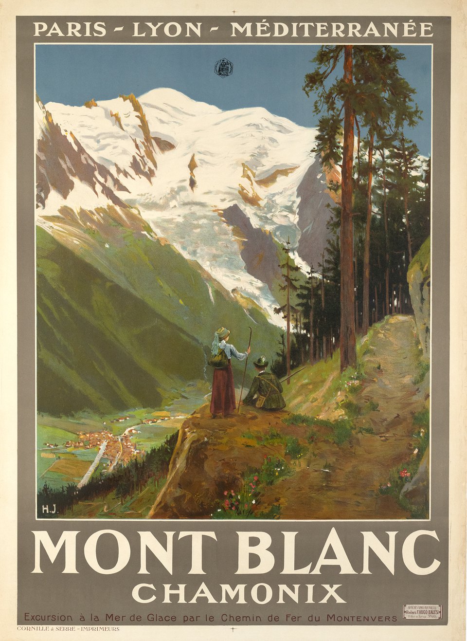 Chamonix Mont-Blanc, PLM – Vintage poster – H.J. – 1900