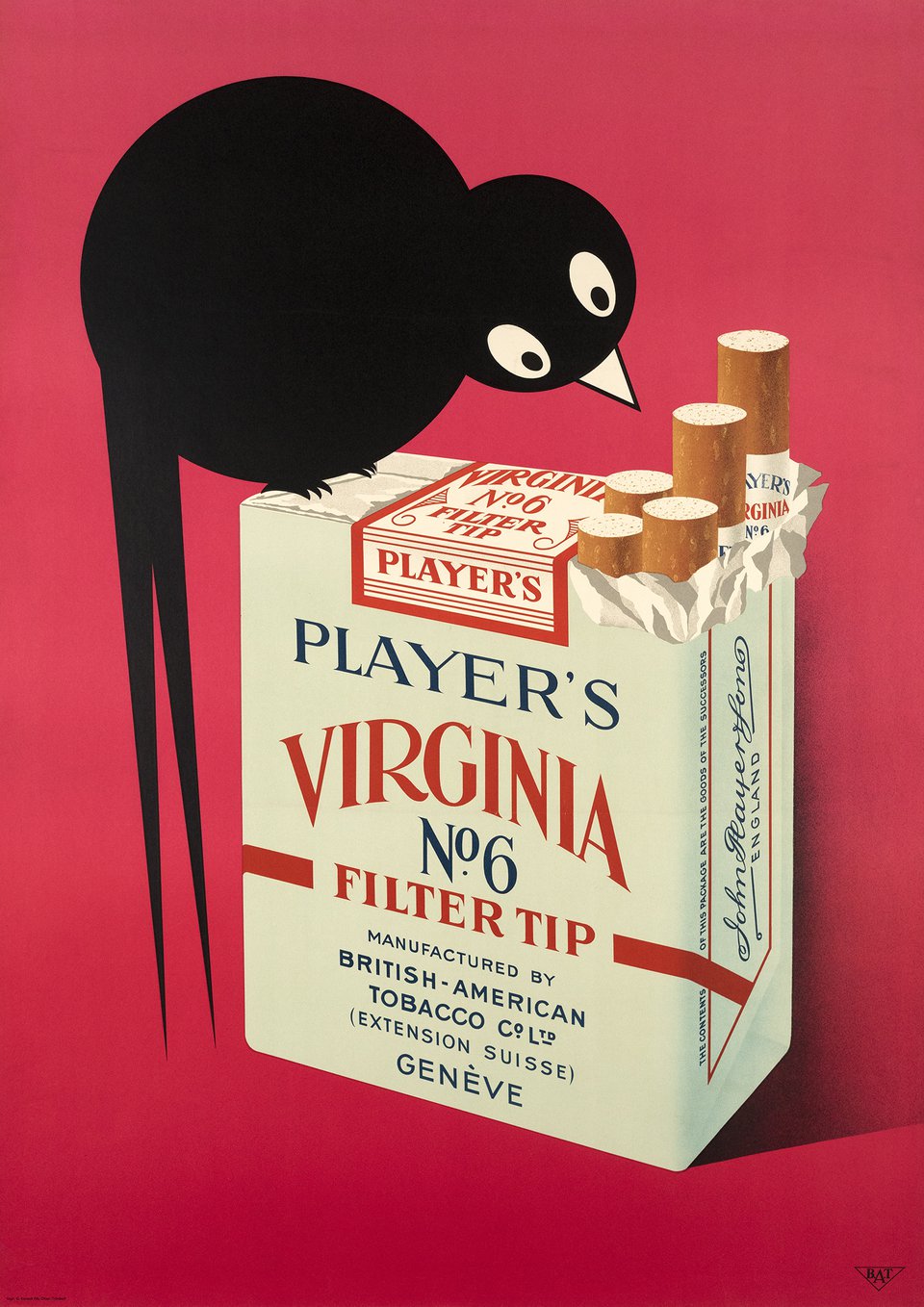 Player's Virginia, Genève – Affiche ancienne – ANONYMOUS – 1950