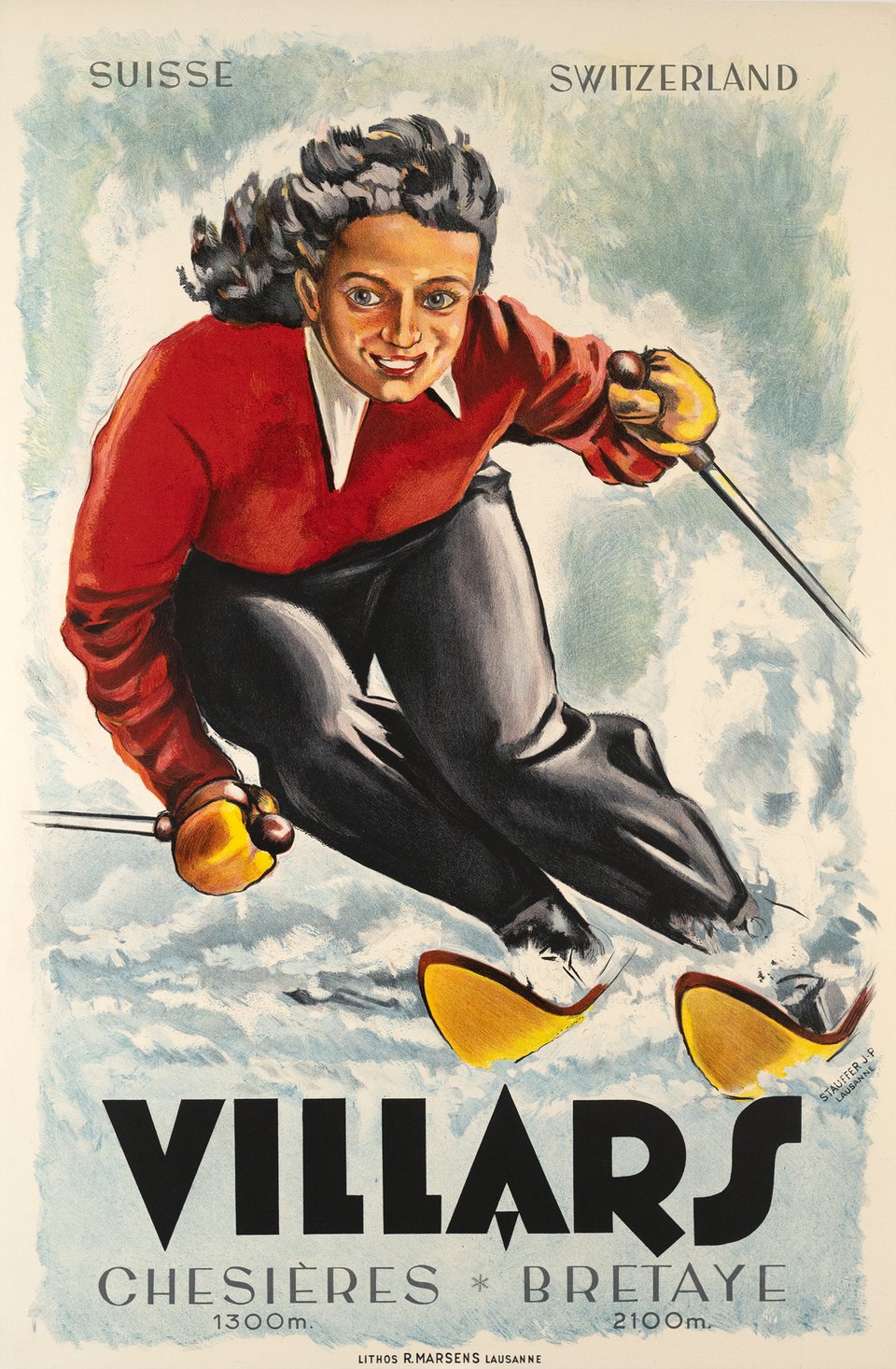 Villars - Chésières - Bretaye – Vintage poster – J.P. STAUFFER – 1947