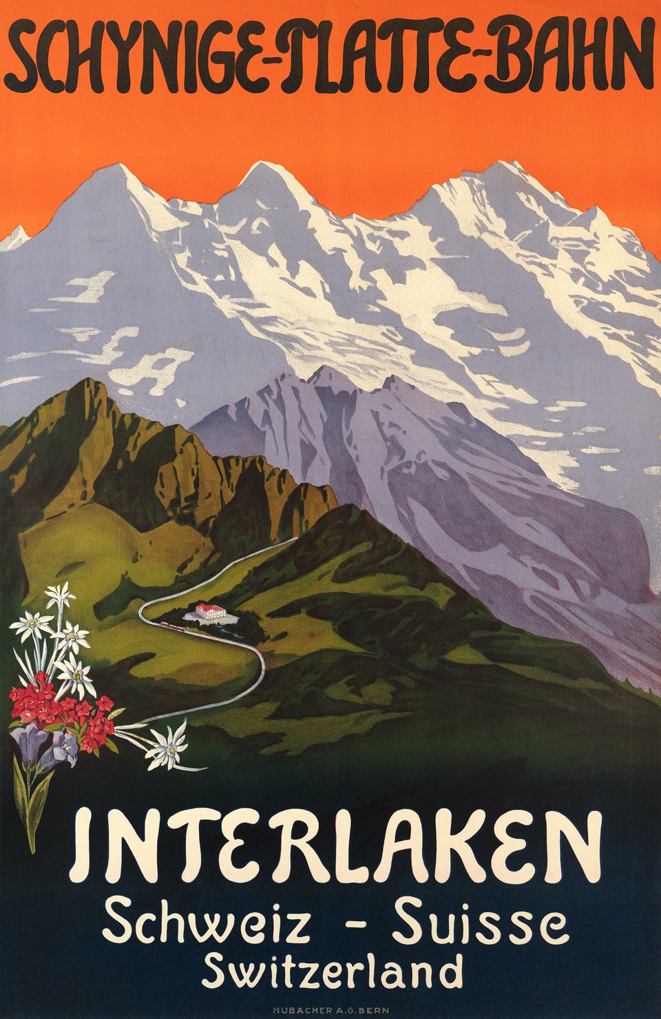 Schynige-Platte-Bahn, Interlaken – Affiche ancienne – ANONYMOUS – 1935