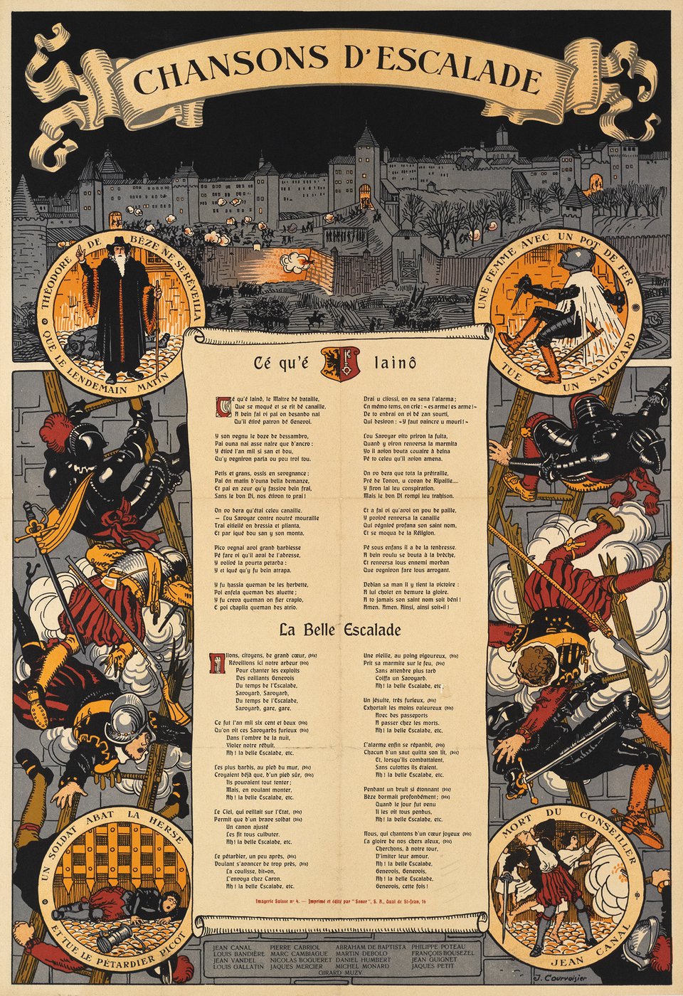Chansons d'Escalade, – Affiche ancienne – Jules COURVOISIER – 1920