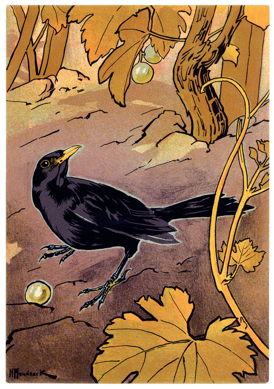 Vins sans alcool de Meilen, Carte Mono – Vintage poster – Hugo PFENDSACK – 1906