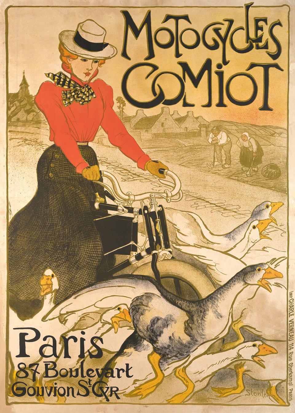 Motocycles Comiot, Paris – Vintage poster – Theophile Alexandre STEINLEN – 1899
