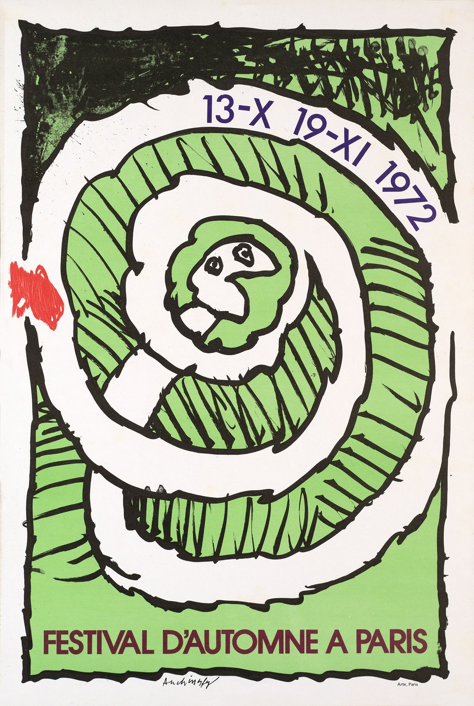Festival d'Automne à Paris – Vintage poster – Pierre ALECHINSKY – 1972