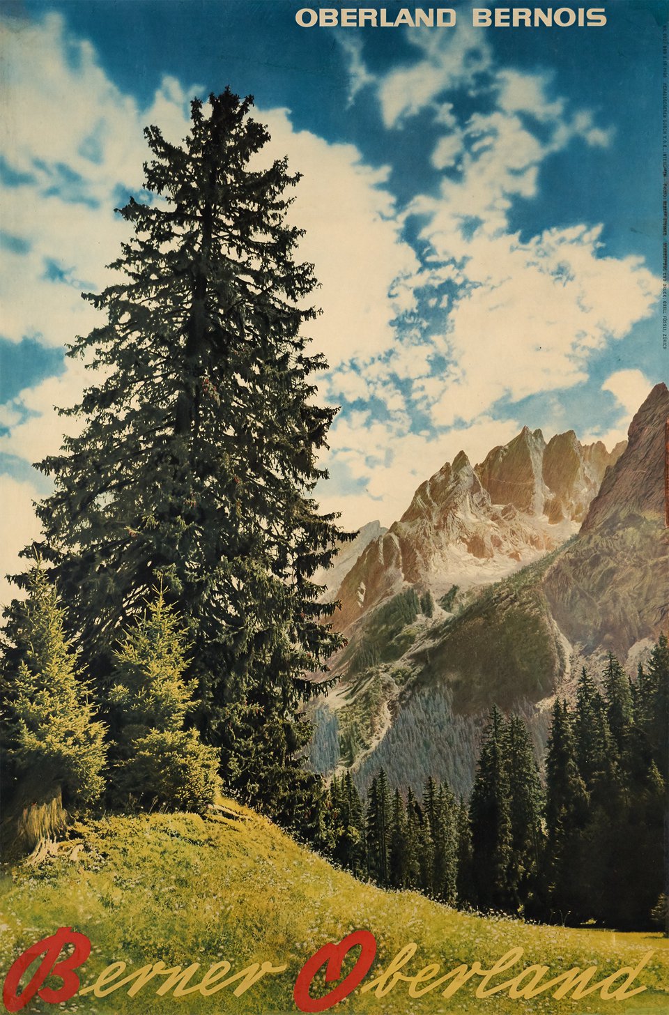 Berner Oberland, Oberland Bernois – Affiche ancienne – ANONYMOUS – None