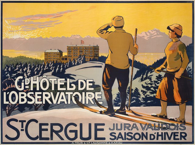 St Cergue, Grand hôtel de l'Observatoire. Jura vaudois, Saison d'hiver