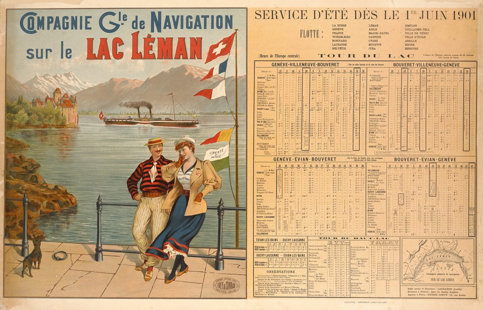 CGN sur le Lac Léman – Affiche ancienne – DREYMA – 1901