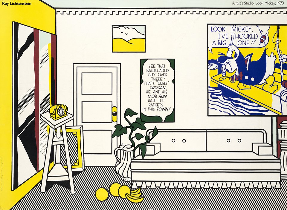 Roy Lichtenstein, Artist's Studio, Look mickey – Affiche ancienne – Roy LICHTENSTEIN – 1973