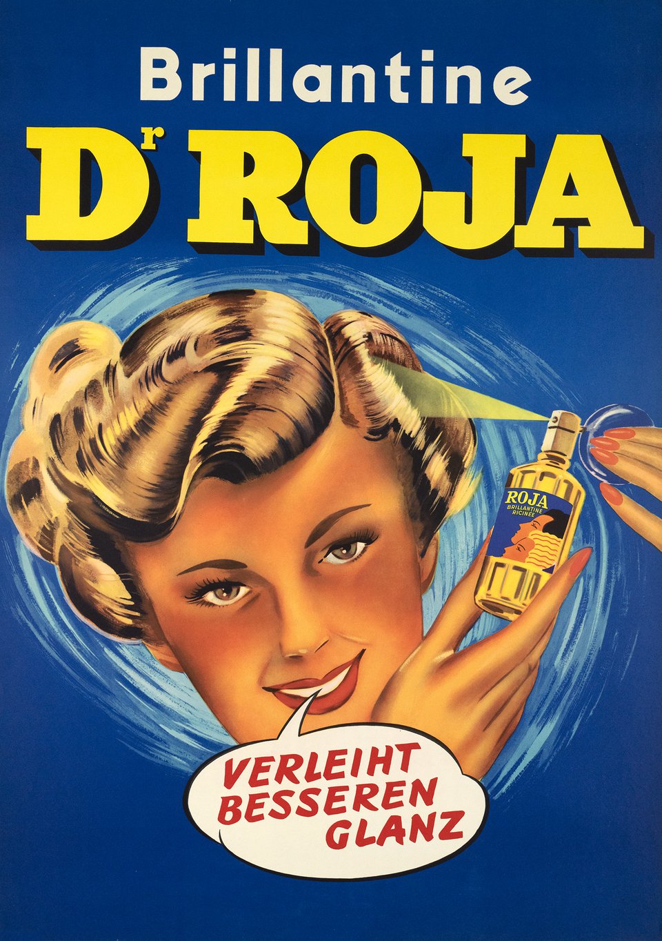 Brillantine Dr Roja, Verleiht Besseren Glanz – Affiche ancienne – ANONYMOUS – 1950