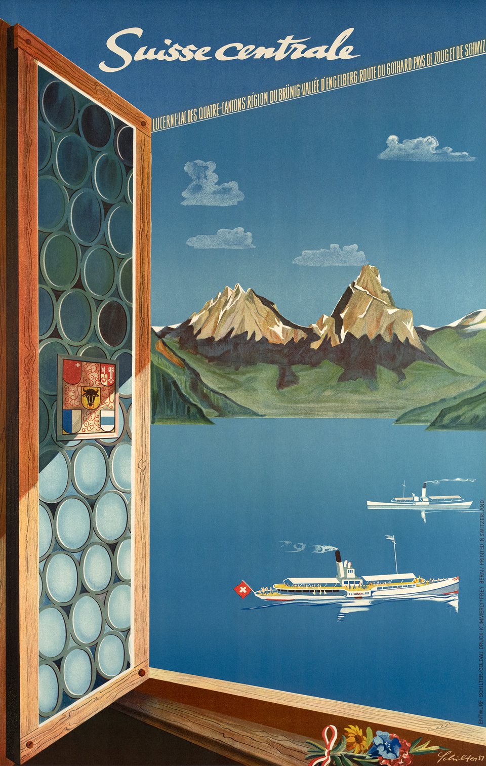 Suisse centrale – Affiche ancienne – SCHILTER – 1951