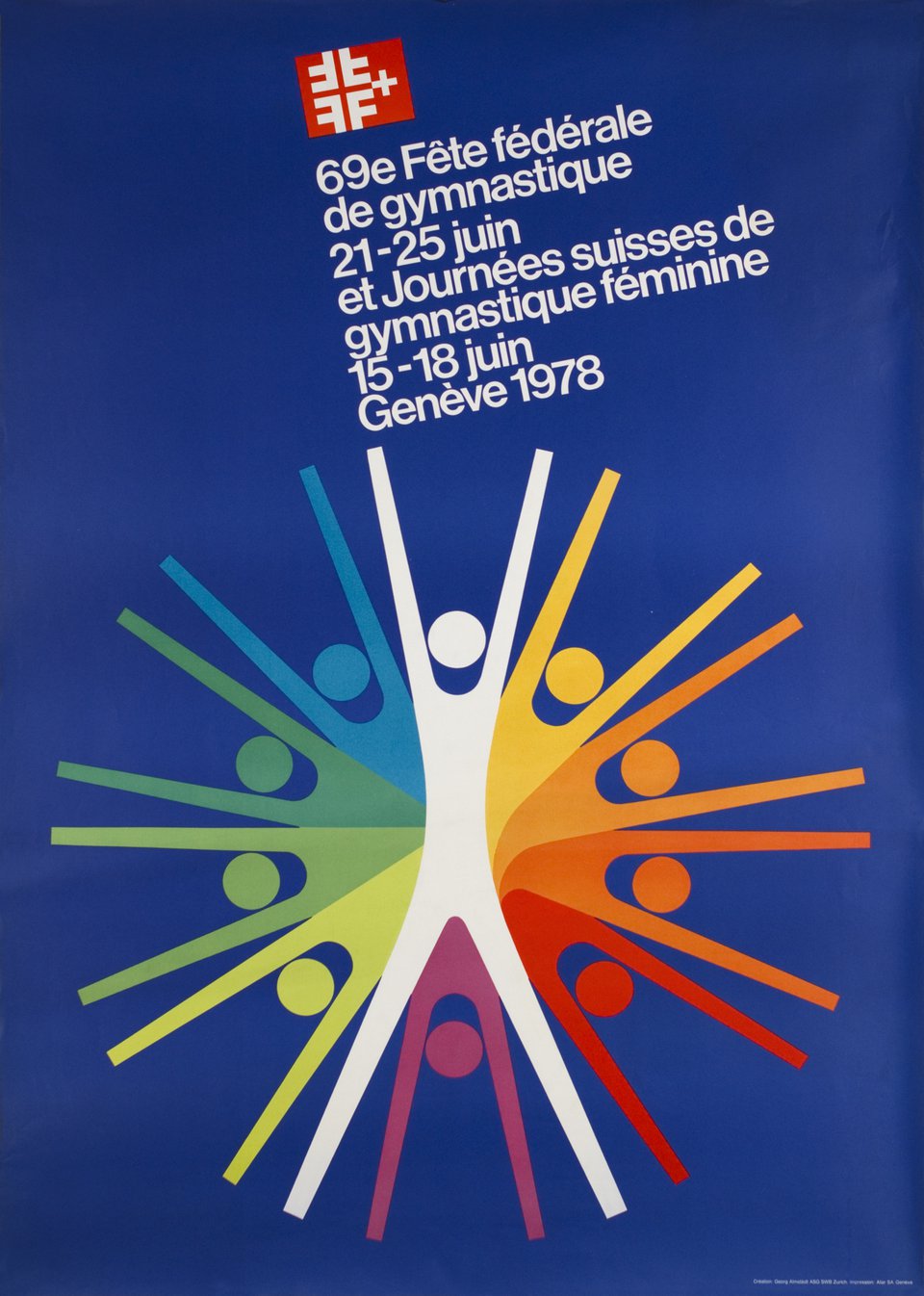 Fête Fédérale de Gymnastique, Genève – Vintage poster – Georg ALMSTADT – 1978