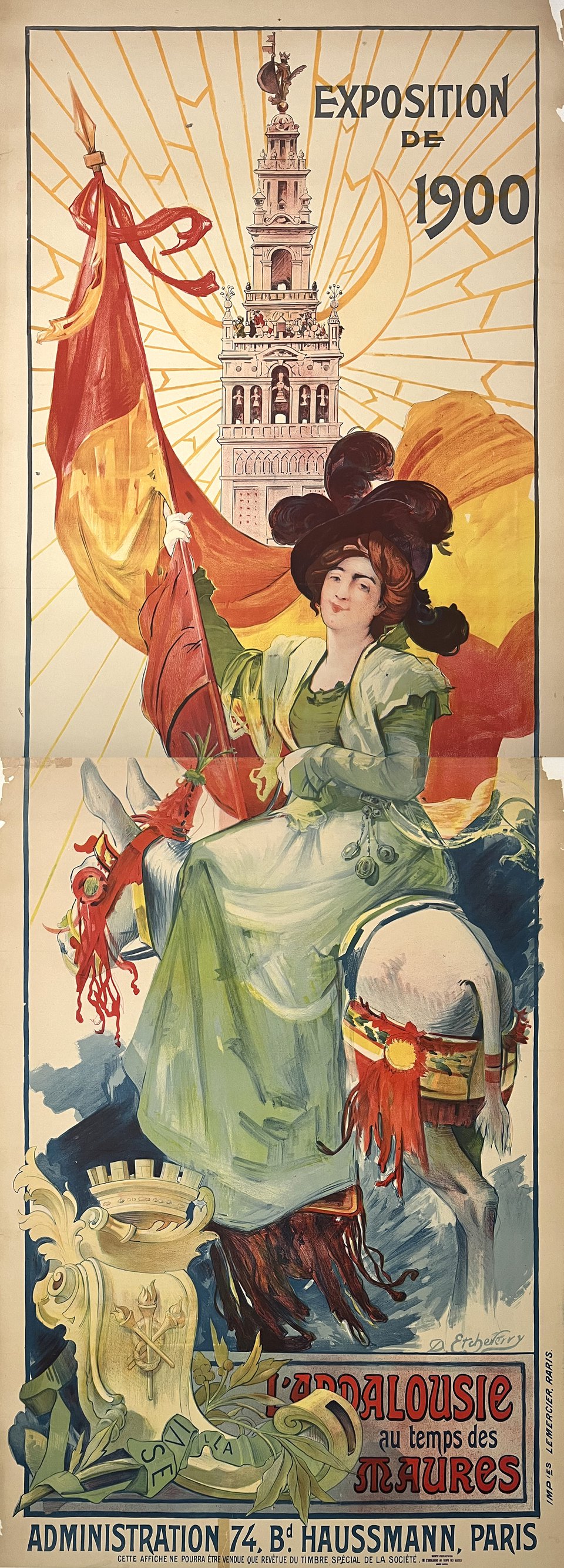 Exposition de 1900, Etchevery – Vintage poster – Denis ETCHEVERRY – 1900