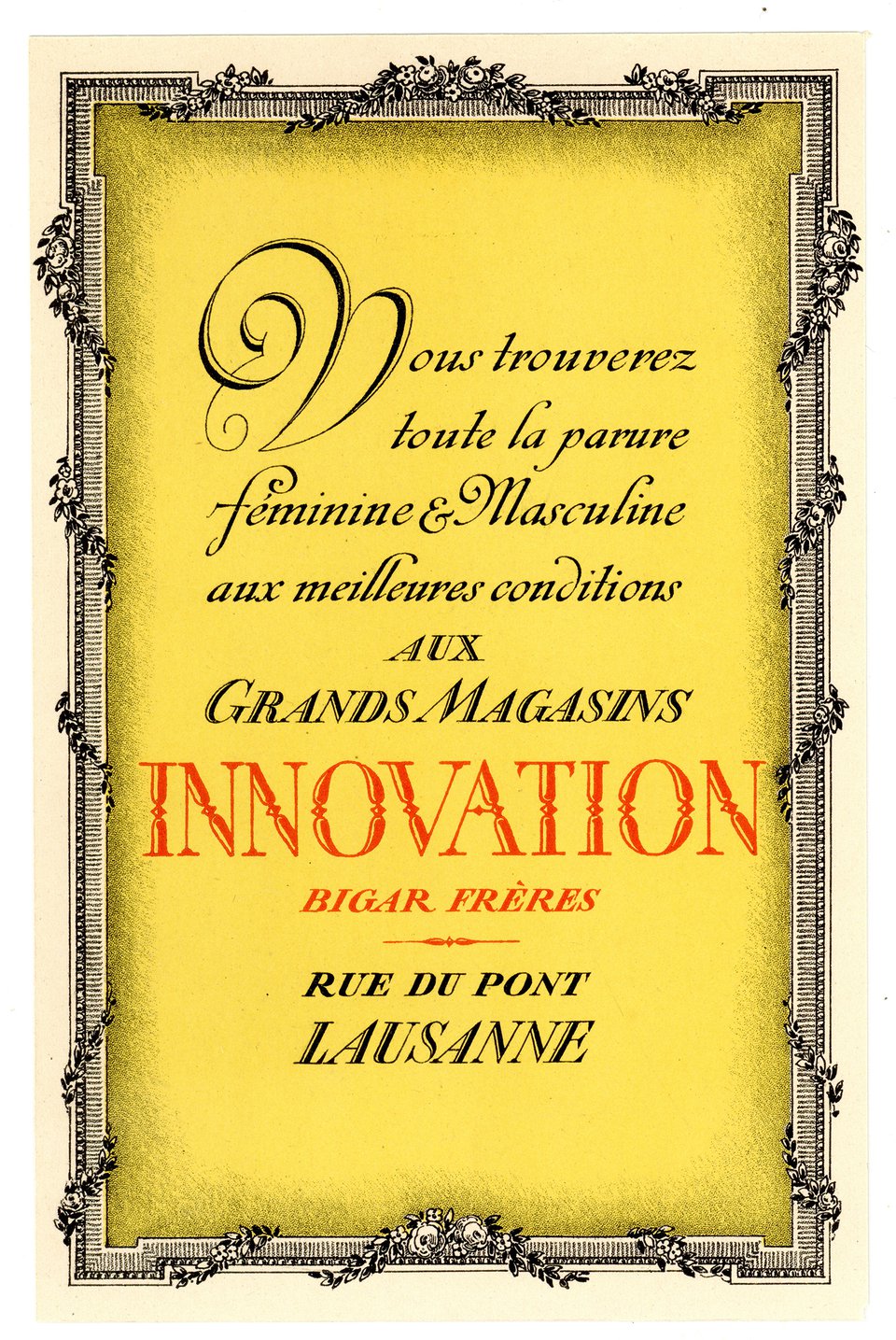Grands magasins Innovation, Lausanne – Vintage poster – ANONYMOUS – 1921