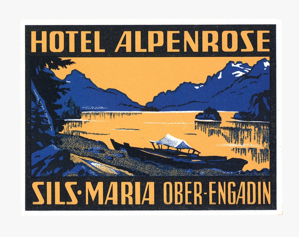 Hotel Alpenrose Sils – Affiche ancienne – ANONYMOUS – 1920