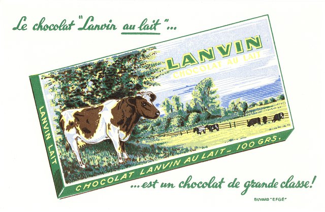 Le chocolat Lanvin au lait… est un chocolat de grande classe !