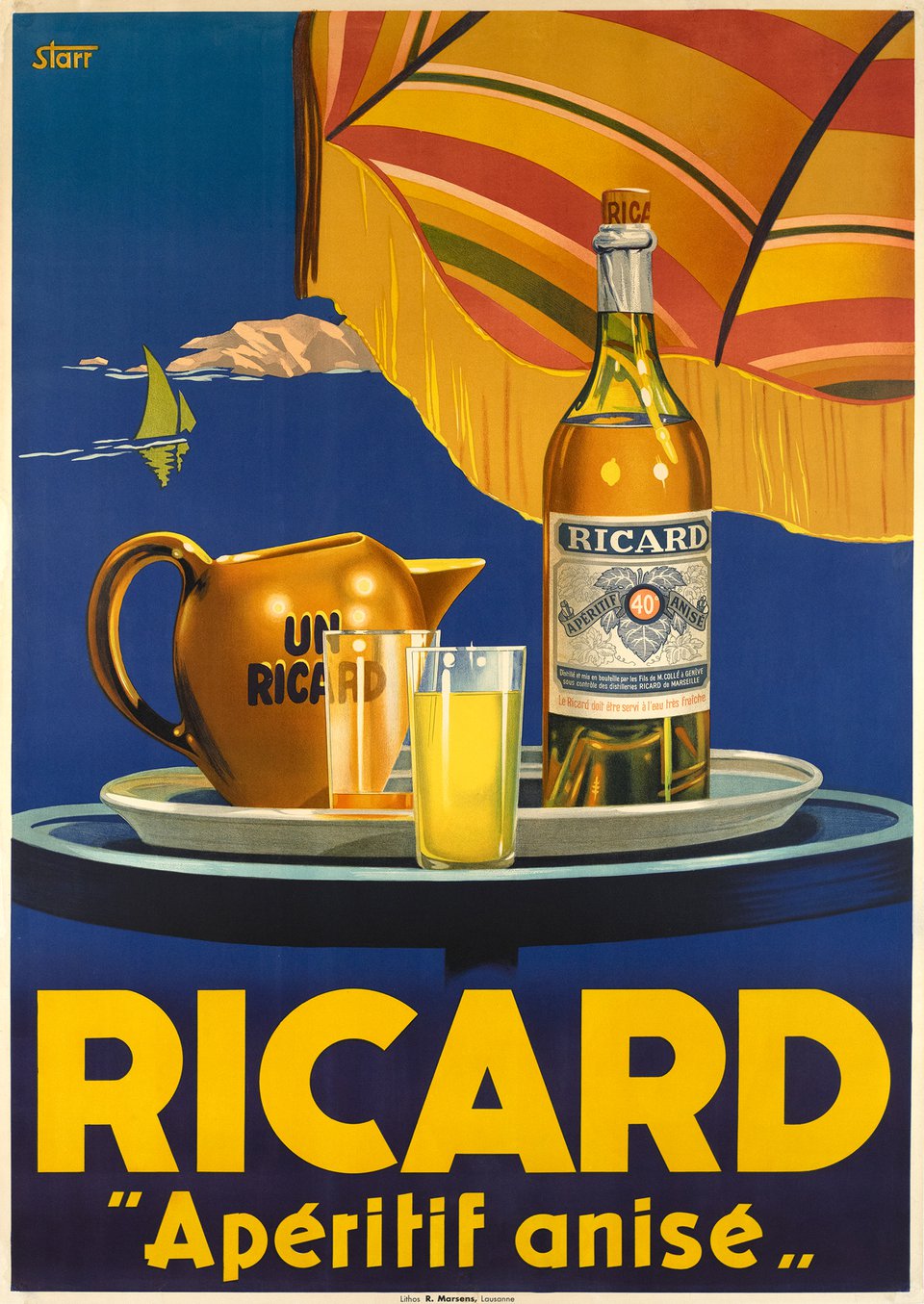 Ricard "Apéritif anisé" – Vintage poster – STARR – 1948