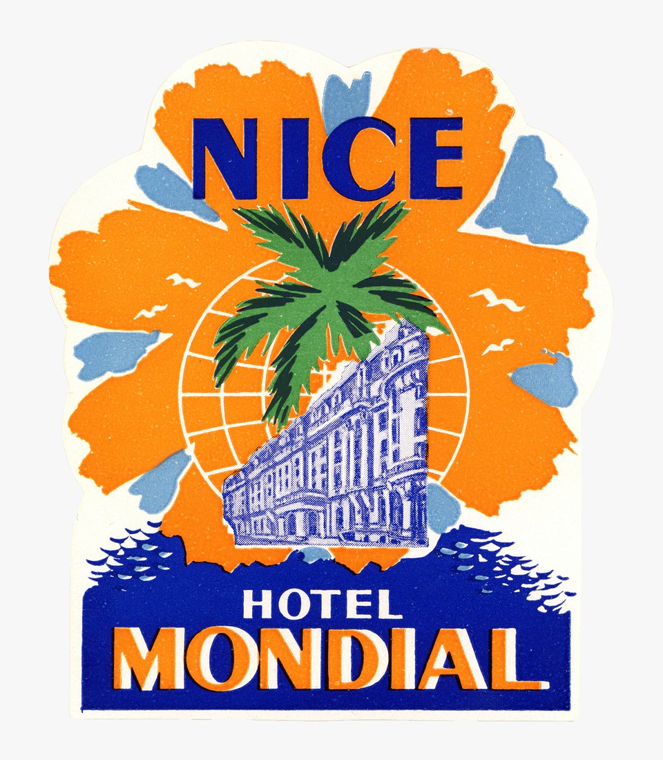 Hotel Mondial, Nice – Vintage poster – ANONYMOUS – None