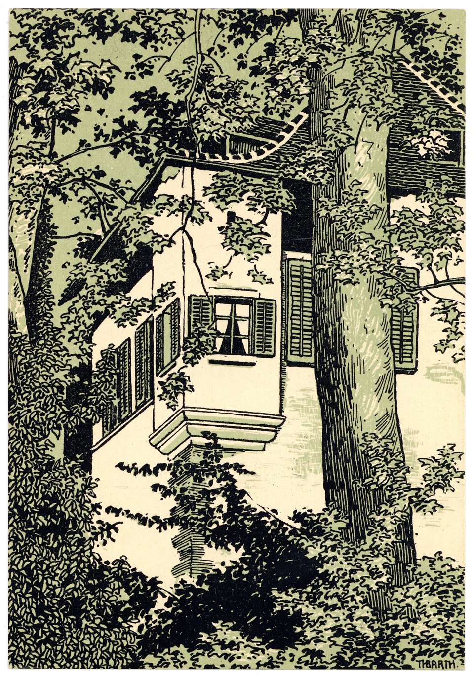 Château de Wädenswil, Carte Mono – Affiche ancienne – Th. Barth – 1908