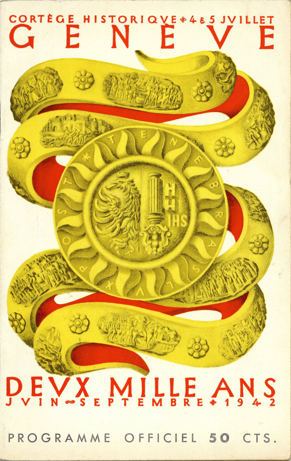 Cortège historique 4 & 5 juillet Genève – Affiche ancienne – ANONYMOUS – 1942