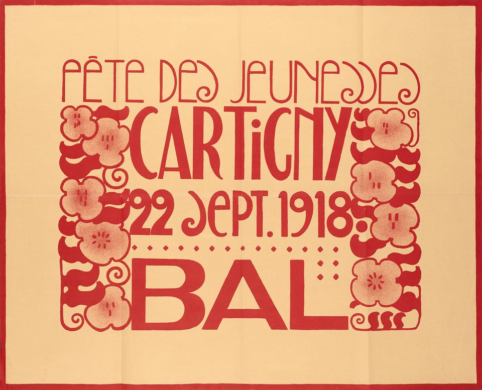 Onex, Fête de la Fédération des Sociétés de Jeunesse Rive gauche Arve et Rhone – Affiche ancienne – ANONYMOUS – 1918