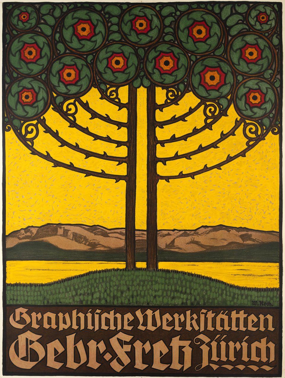 Graphische Werkstätten Gebr-Fretz Zürich – Vintage poster – Walther KOCH – 1920