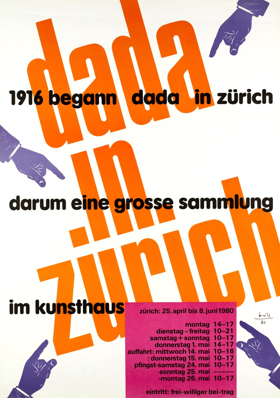 Dada in Zürich – Vintage poster – Max BILL – 1980