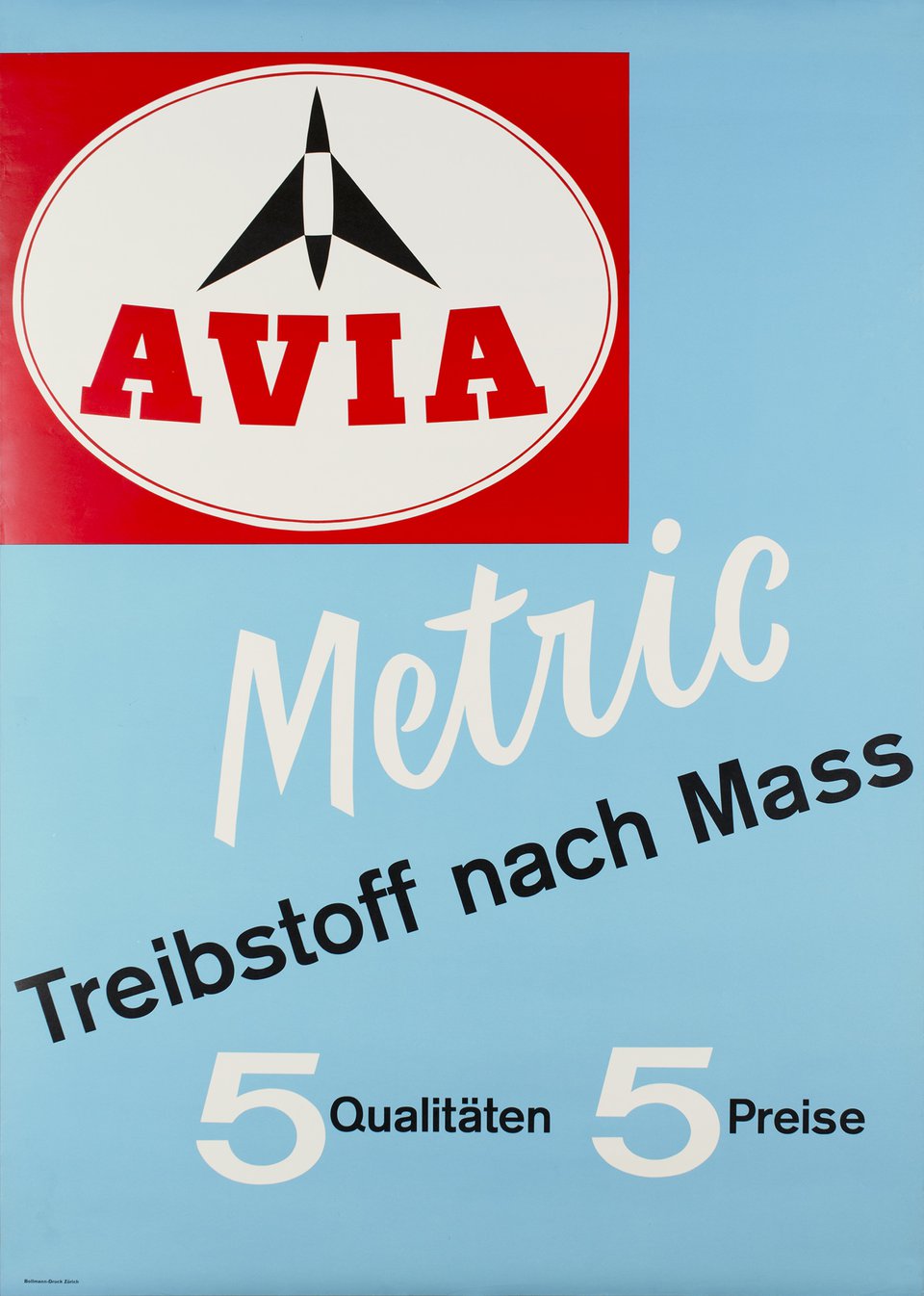 Avia Metric, Treibstoff nach Mass – Affiche ancienne – ANONYMOUS – 1960