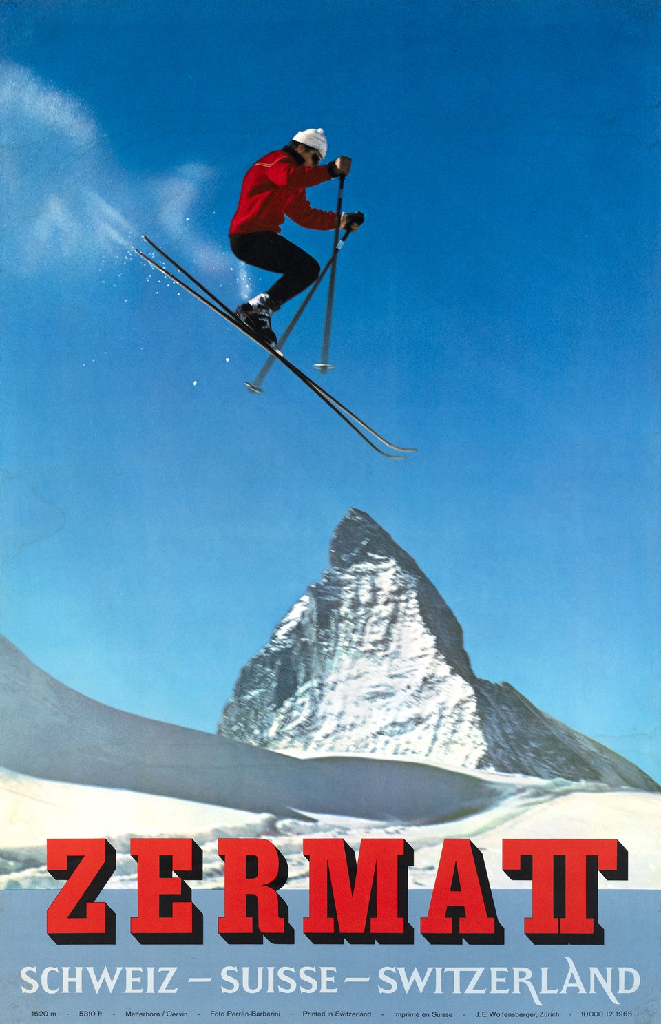 Zermatt, Schweiz, Suisse, Switzerland – Vintage poster – PERREN - BARBERINI – 1965