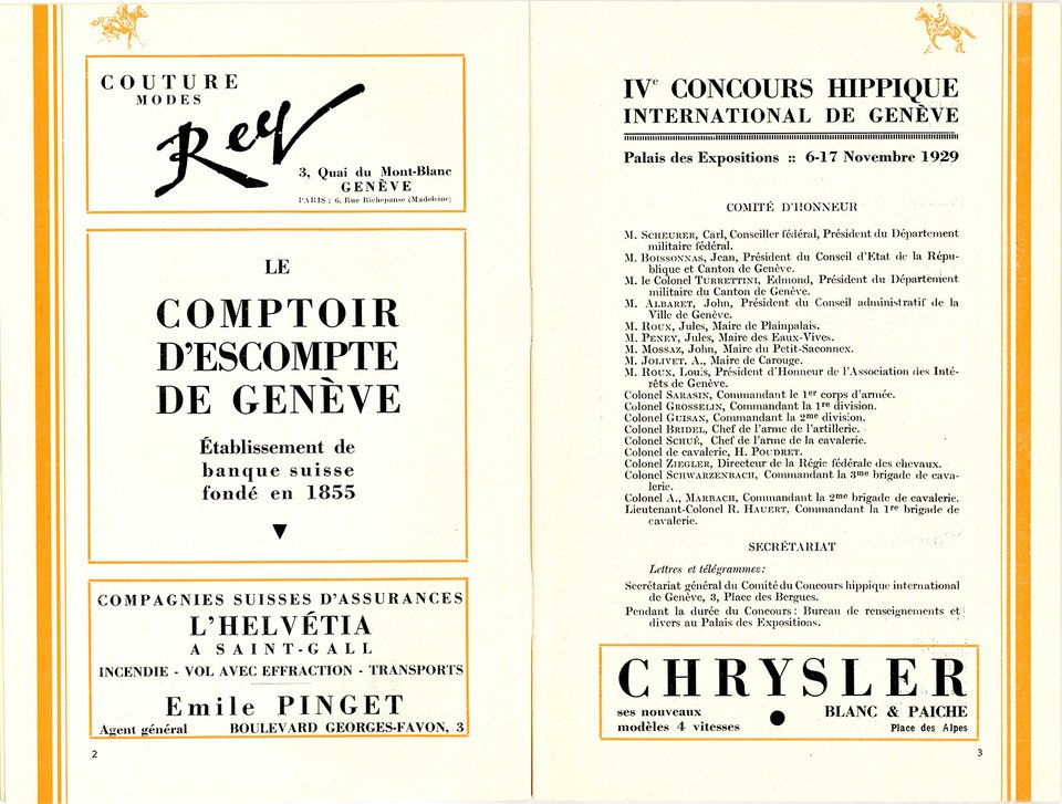 4ème concours hippique international, Genève