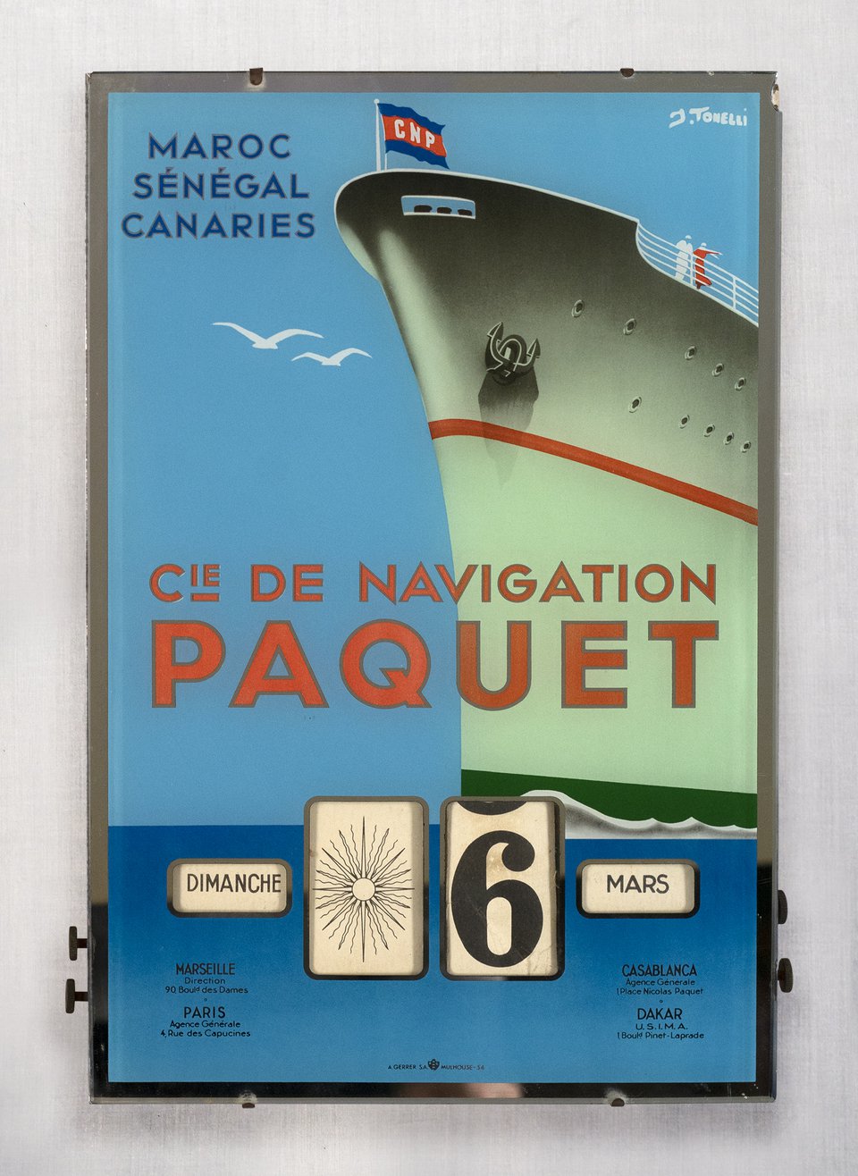 Cie de navigation Paquet – Affiche ancienne – ANONYMOUS – 1954