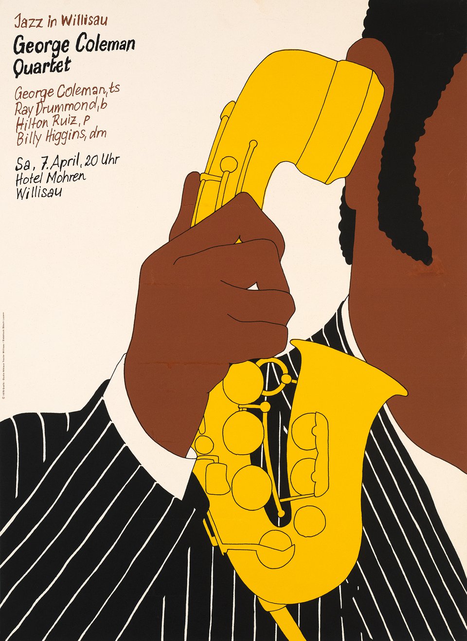 Jazz à Willisau, George Coleman Quartet – Affiche ancienne – Niklaus TROXLER – 1979