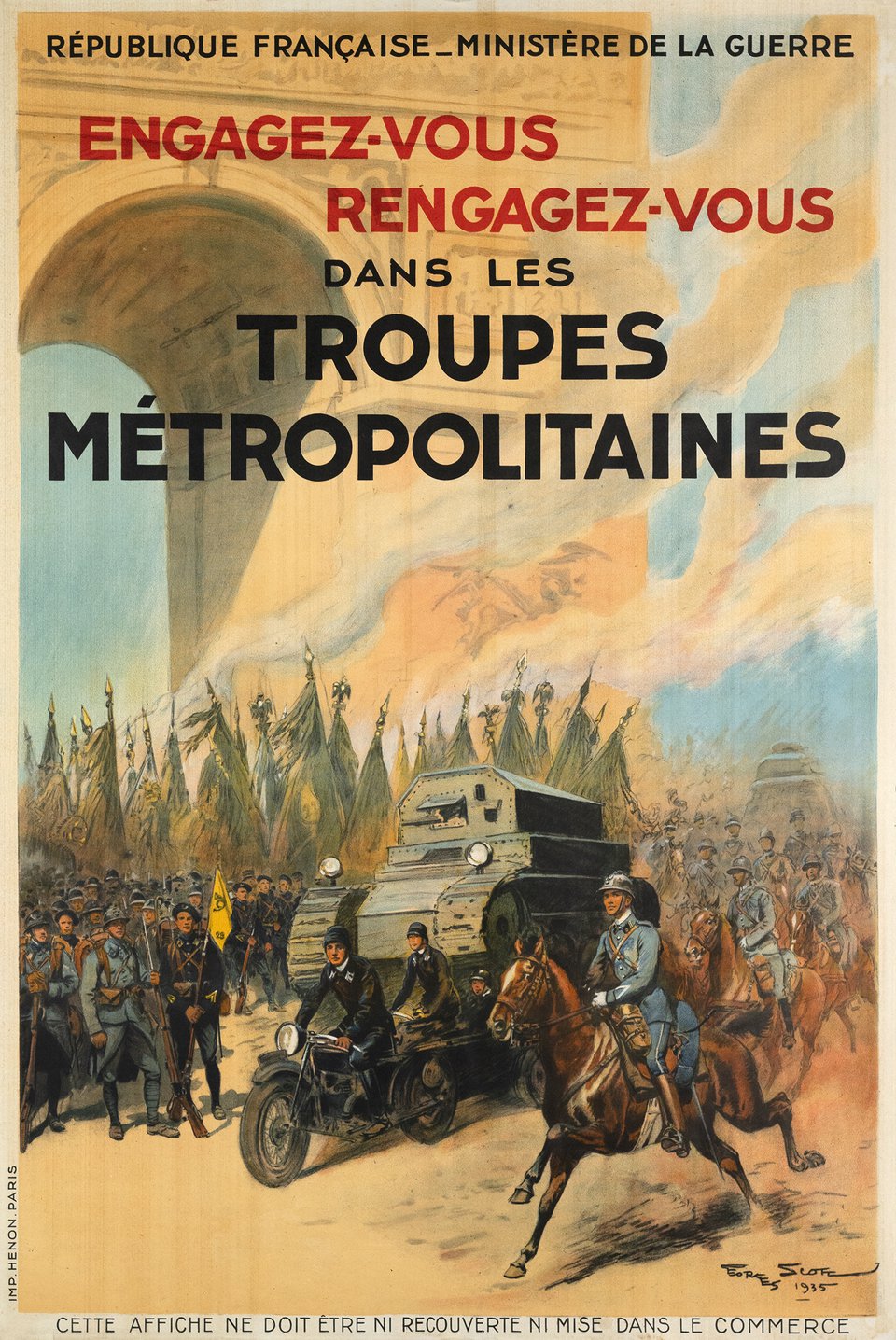 Engagez-vous dans les troupes métropolitaines – Affiche ancienne – Georges SCOTT – 1935