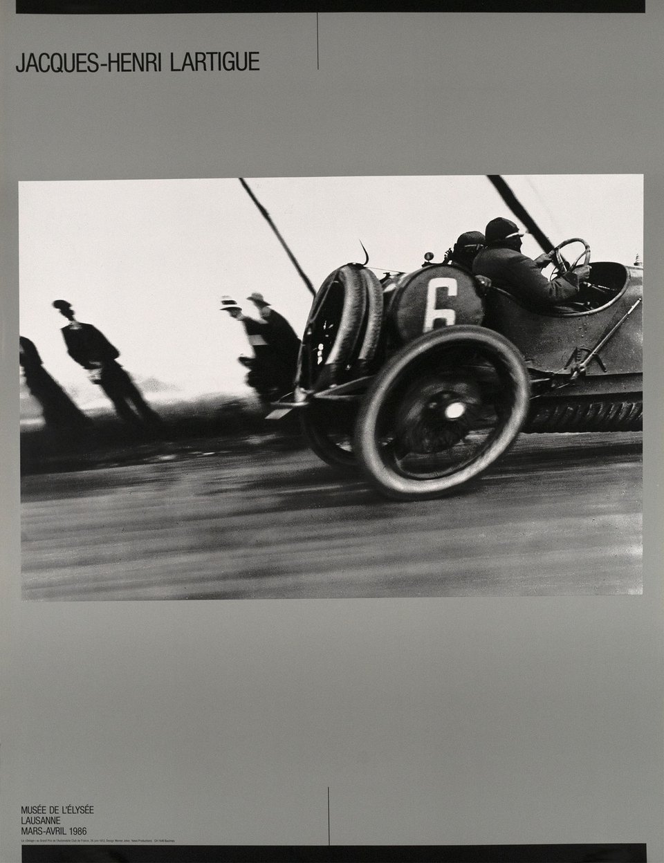 Jacques-Henri Lartigue, Exposition au Musée de l'Elysée – Vintage poster – Werner JEKER, Jacques-Henri LARTIGUE – 1986