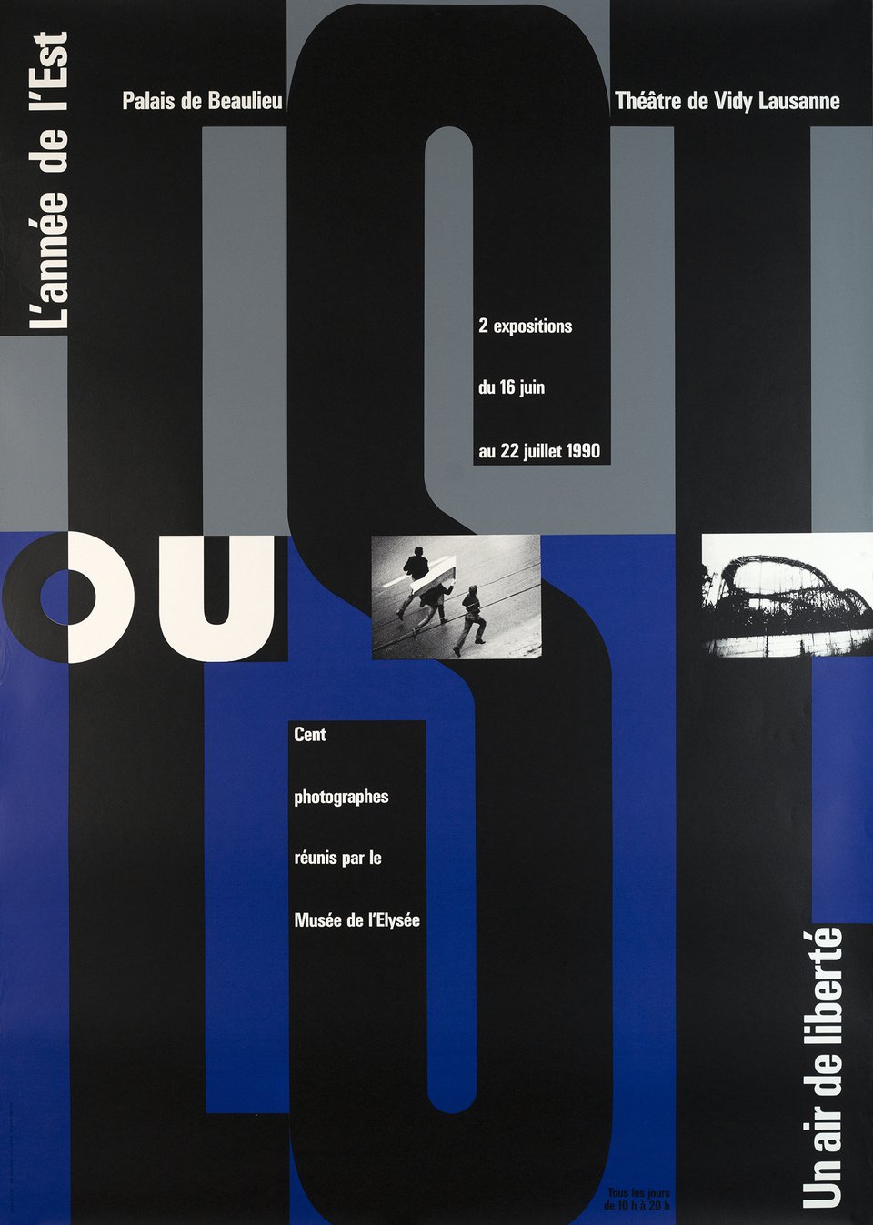 L'année de l'Est ou un Air de Liberté, Cent photographes réunis par le Museée de l'Elysée – Vintage poster – Werner JEKER – 1990
