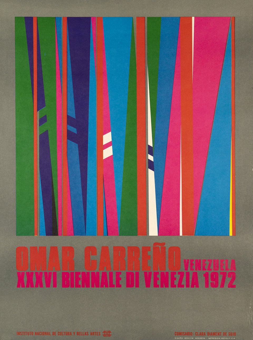 Omar Carreño, Venezuela, XXXVI Biennale di Venezia – Vintage poster – Omar CARREÑO, Ibrahim NEGREDA – 1972