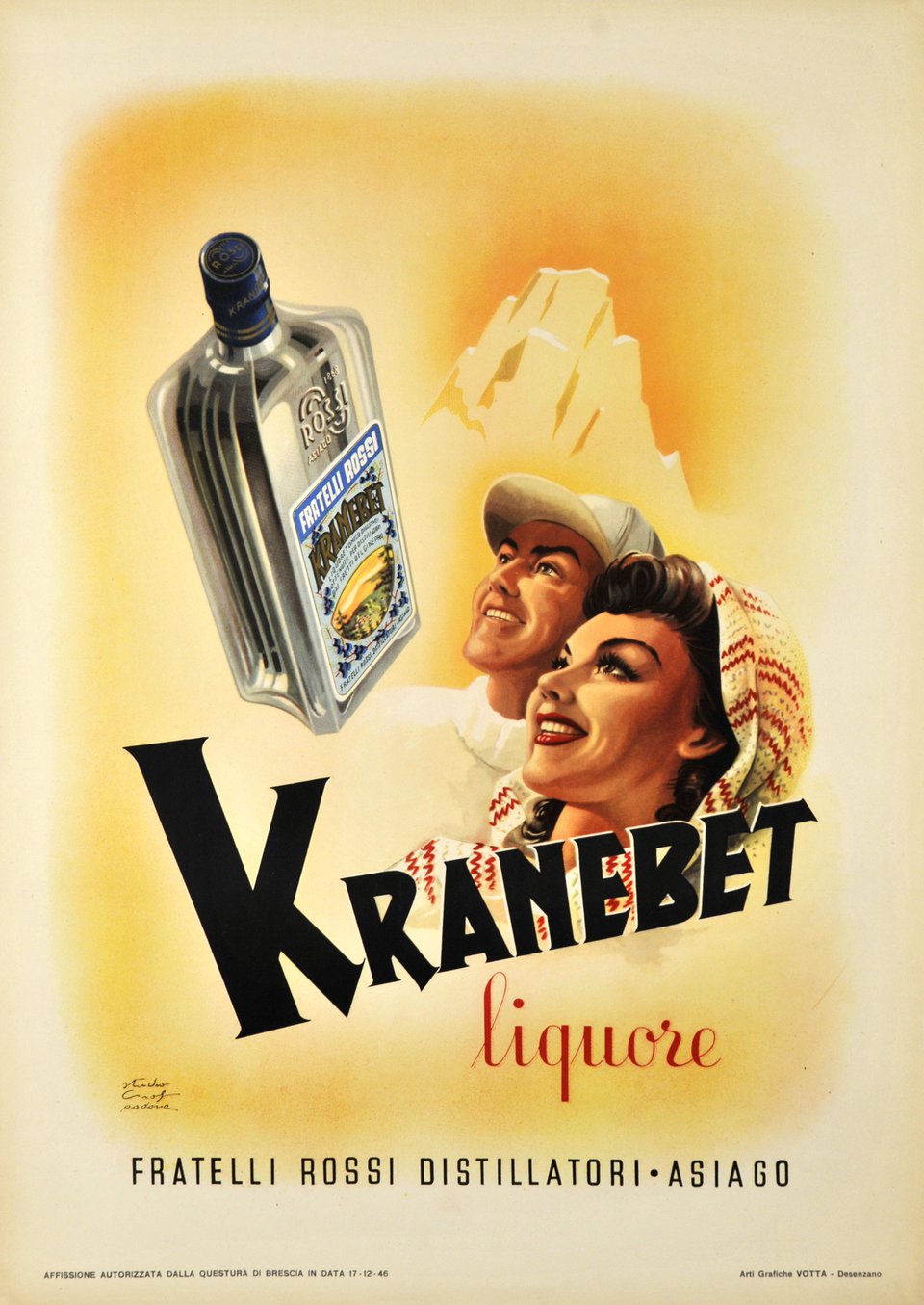 Liqueur Kranebet – Vintage poster – GROZ – 1946