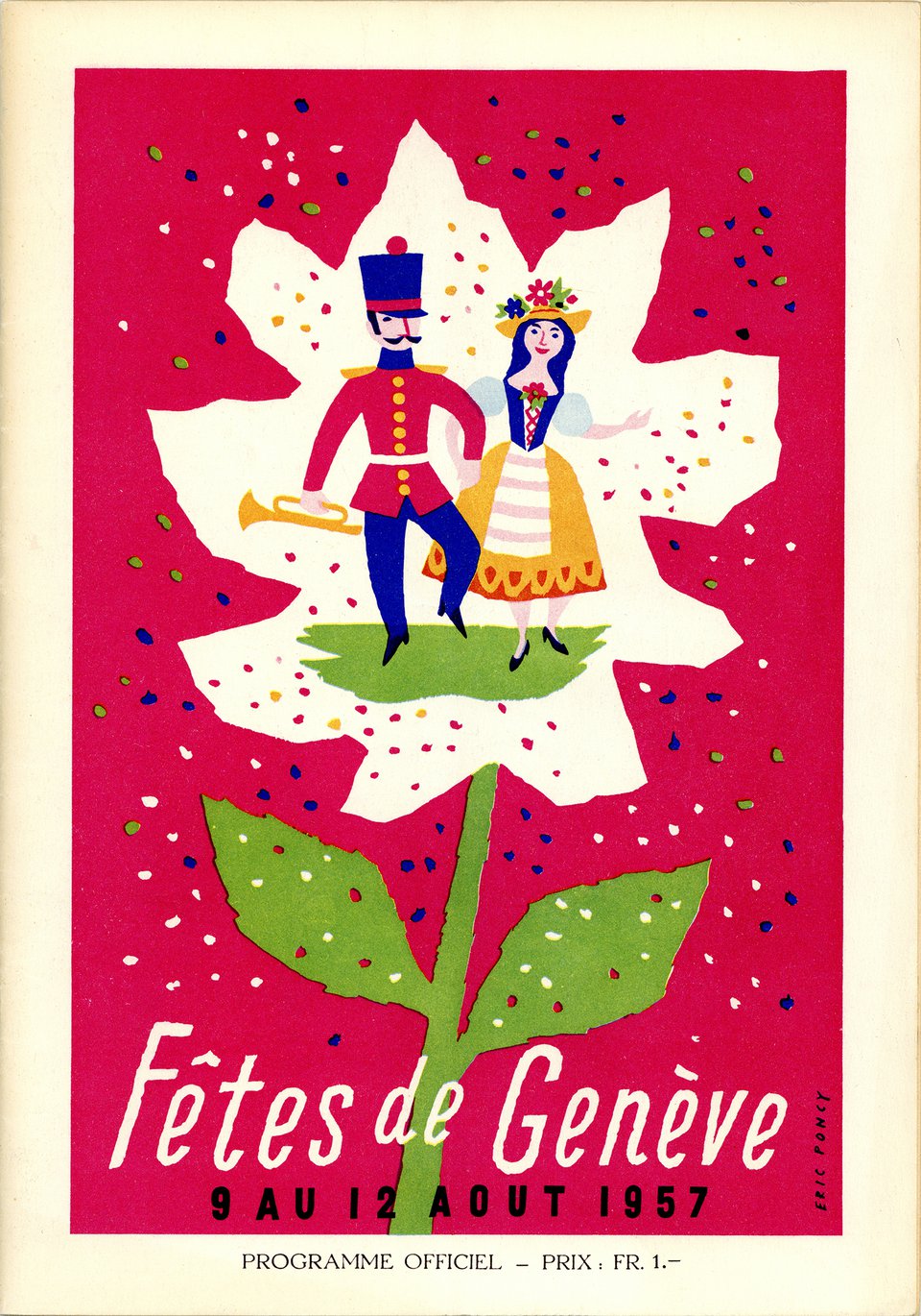 Fêtes de Genève – Vintage poster – Eric PONCY – 1957