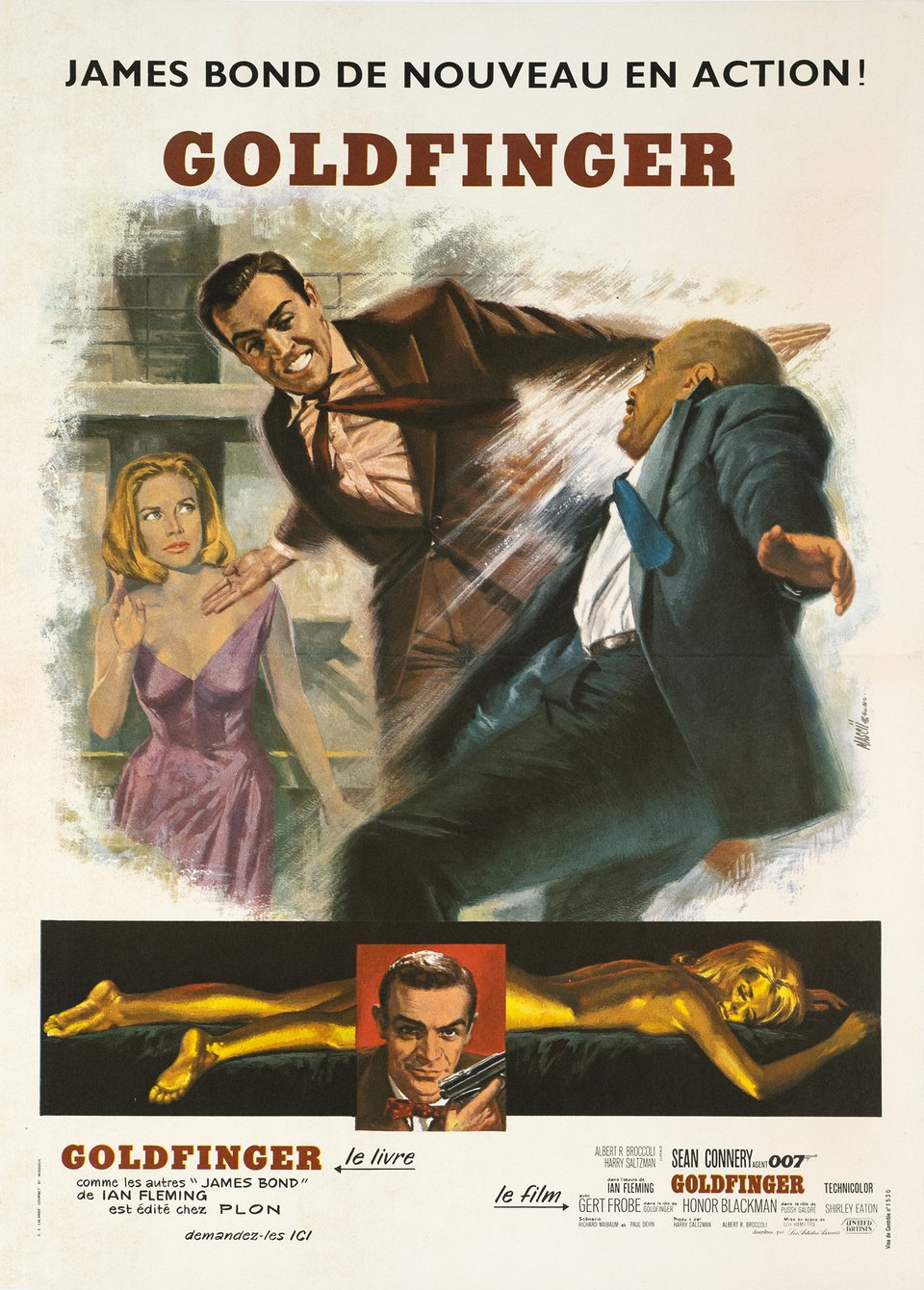 James Bond 007, Goldfinger – Affiche ancienne – Jean MASCII – 1977